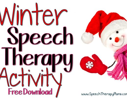 Speech Therapy Plans: Winter Speech Therapy Activity
