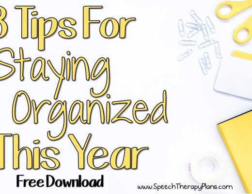 Speech Therapy Plans: Staying Organized